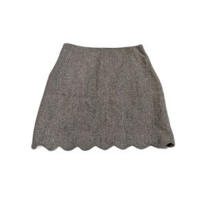 Talbots Gray Wool Pencil Skirt Scalloped Edge Size 12